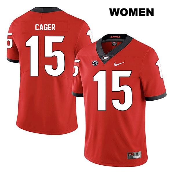 Georgia Bulldogs Women's Lawrence Cager #15 NCAA Legend Authentic Red Nike Stitched College Football Jersey MRJ5056CR